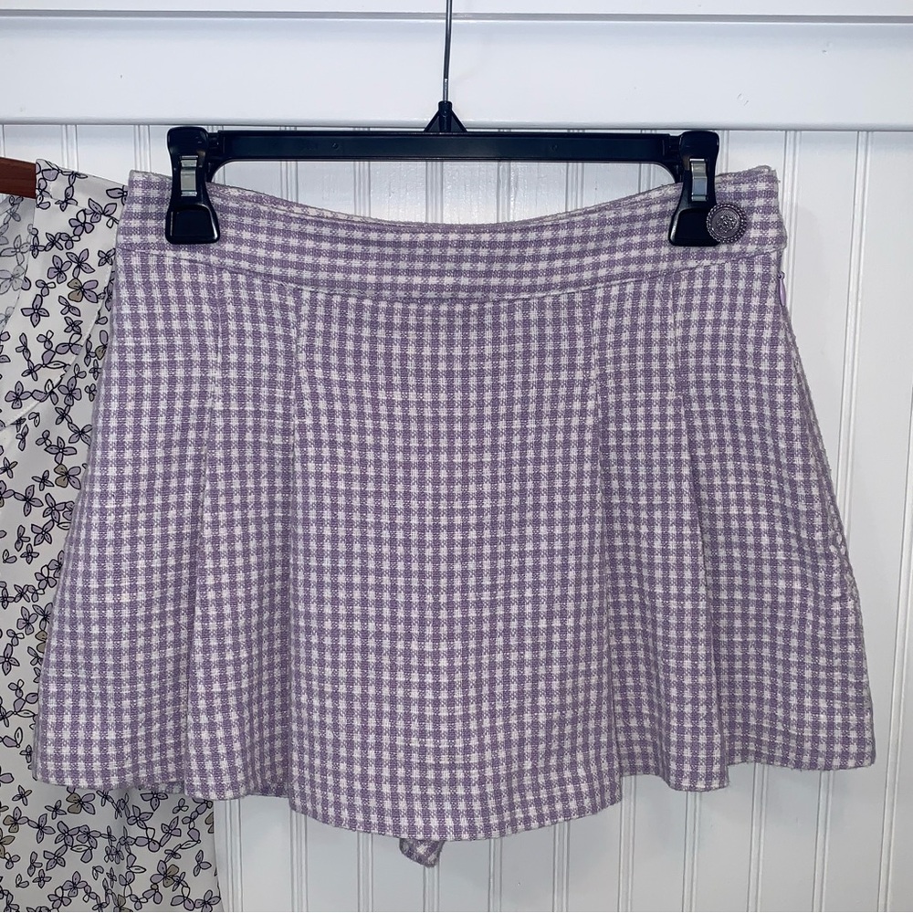 Zara Lavender Gingham Skort